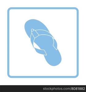 Flip flop icon. Blue frame design. Vector illustration.