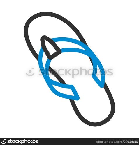 Flip Flop Icon. Editable Bold Outline With Color Fill Design. Vector Illustration.