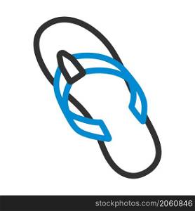 Flip Flop Icon. Editable Bold Outline With Color Fill Design. Vector Illustration.