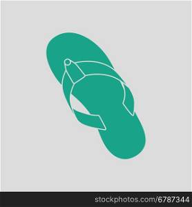 Flip flop icon. Gray background with green. Vector illustration.