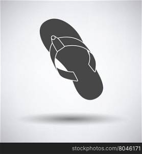 Flip flop icon on gray background with round shadow. Vector illustration.