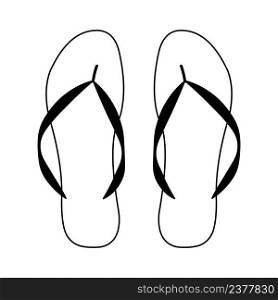 Flip flop sandal icon flip flops shoes for summer line slipper