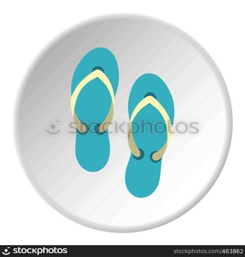 Flip flop sandals icon in flat circle isolated vector illustration for web. Flip flop sandals icon circle