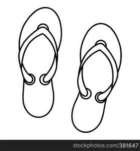 Flip flop sandals icon. Outline illustration of flip flop sandals vector icon for web design. Flip flop sandals icon, outline style