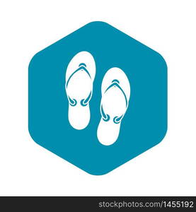 Flip flop sandals icon. Simple illustration of flip flop sandals vector icon for web design. Flip flop sandals icon, simple style