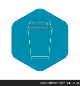 Flip lid bin icon. Outline illustration of flip lid bin vector icon for web. Flip lid bin icon, outline style