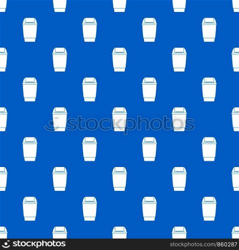 Flip lid bin pattern repeat seamless in blue color for any design. Vector geometric illustration. Flip lid bin pattern seamless blue