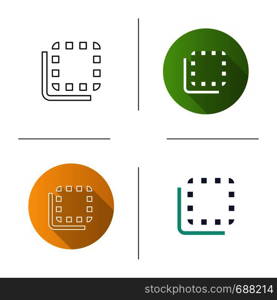 Flip to back button icon. Flat design, linear and color styles. Isolated vector illustrations. Flip to back button icon