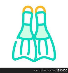 flippers diver accessory color icon vector. flippers diver accessory sign. isolated symbol illustration. flippers diver accessory color icon vector illustration