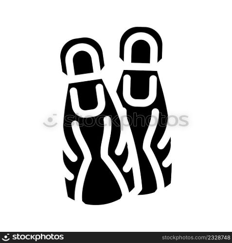 flippers for diving glyph icon vector. flippers for diving sign. isolated contour symbol black illustration. flippers for diving glyph icon vector illustration