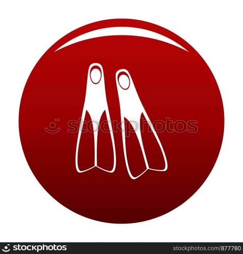 Flippers icon. Simple illustration of flippers vector icon for any design red. Flippers icon vector red