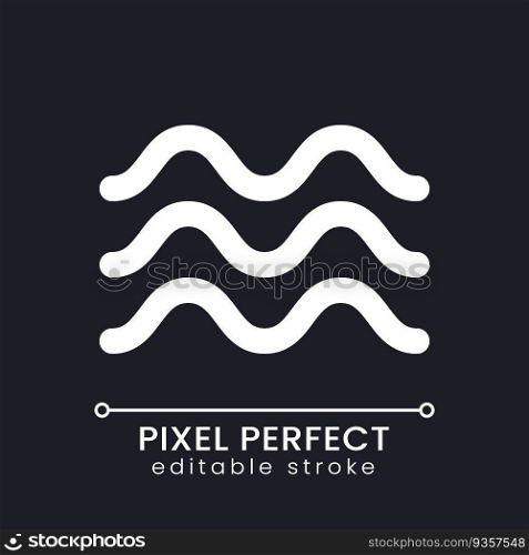 Float animation pixel perfect white linear ui icon for dark theme. Move gently. Add sense of weightlessness. Vector line pictogram. Isolated user interface symbol for night mode. Editable stroke. Float animation pixel perfect white linear ui icon for dark theme