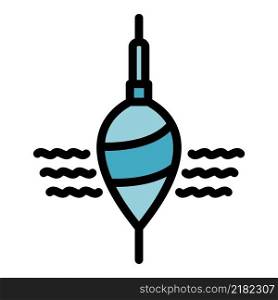 Float fishing water icon. Outline float fishing water vector icon color flat isolated. Float fishing water icon color outline vector