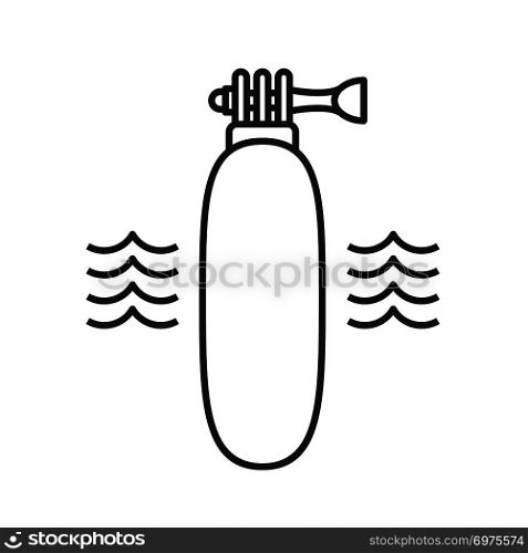 Floating action camera grip linear icon. Thin line illustration. Contour symbol. Vector isolated outline drawing. Floating action camera grip linear icon