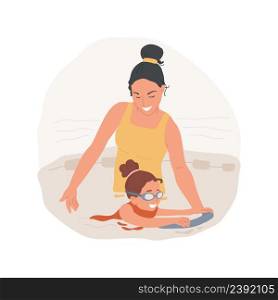 Floating and drowning experiments isolated cartoon vector illustration Learn about water properties, physics experiment, preschool children, kindergarten, thinking skills vector cartoon.. Floating and drowning experiments isolated cartoon vector illustration