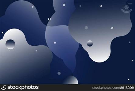 Floating liquid blobs. Abstract colorful banner with fluid shapes. Futuristic composition with bubbles. 3D vector illustration for advertising. marketing or presentation Vector Illustration