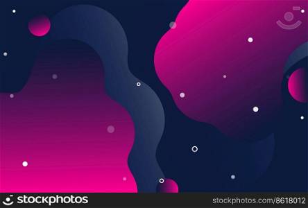 Floating liquid blobs. Abstract colorful banner with fluid shapes. Futuristic composition with bubbles. 3D vector illustration for advertising. marketing or presentation Vector Illustration