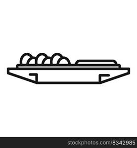 Floating market fruit icon outline vector. Thailand boat. Canal seller. Floating market fruit icon outline vector. Thailand boat