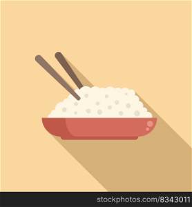 Floating market rice food icon flat vector. River boat. Local canal. Floating market rice food icon flat vector. River boat