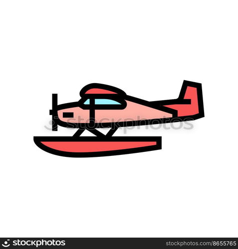 floatplane airplane aircraft color icon vector. floatplane airplane ...