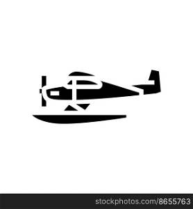 floatplane airplane aircraft glyph icon vector. floatplane airplane aircraft sign. isolated symbol illustration. floatplane airplane aircraft glyph icon vector illustration