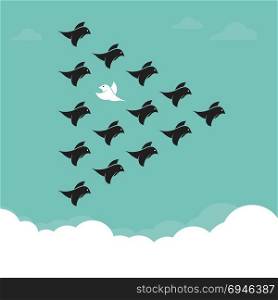 Flock of birds flying in the sky, Different concepts