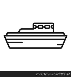 Flood boat icon outline vector. Sea life. Coast guard. Flood boat icon outline vector. Sea life