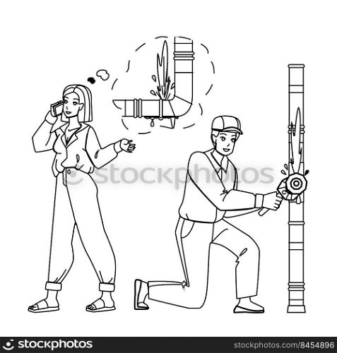 flood home vector. water damage, house disaster, interior leakage, leak insurance, apartment storm flood home character. people black line pencil drawing vector illustration. flood home vector