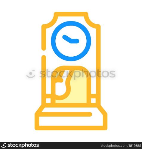 floor antique clock color icon vector. floor antique clock sign. isolated symbol illustration. floor antique clock color icon vector illustration