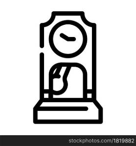 floor antique clock line icon vector. floor antique clock sign. isolated contour symbol black illustration. floor antique clock line icon vector illustration