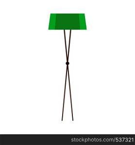 Floor lamp concept comfortable green bright interior. Room trendy vector flat icon light