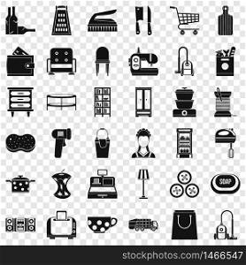 Floor lamp icons set. Simple style of 36 floor lamp vector icons for web for any design. Floor lamp icons set, simple style