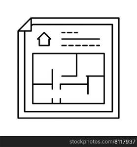 floor planning line icon vector. floor planning sign. isolated contour symbol black illustration. floor planning line icon vector illustration