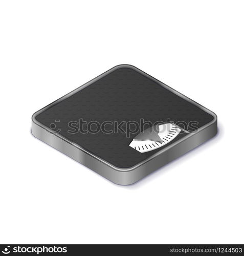 Floor scales for weight measurement realistic isometric icon