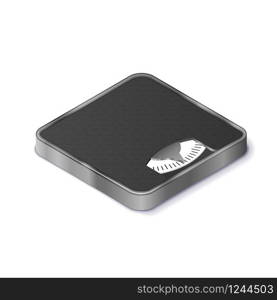 Floor scales for weight measurement realistic isometric icon