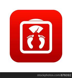 Floor scales icon digital red for any design isolated on white vector illustration. Floor scales icon digital red