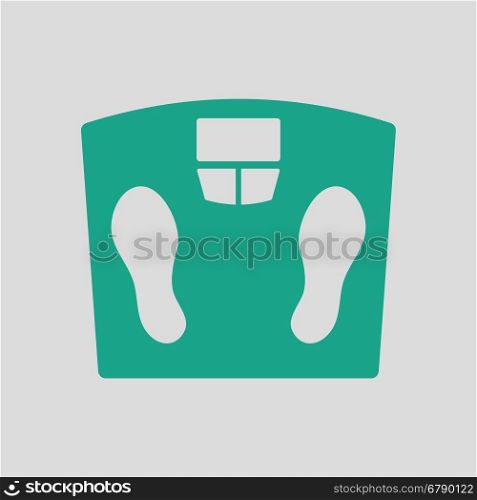Floor scales icon. Gray background with green. Vector illustration.