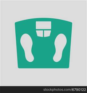 Floor scales icon. Gray background with green. Vector illustration.