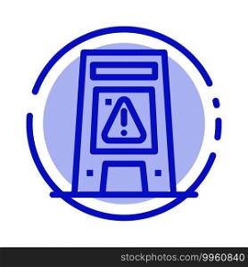Floor, Signal, Signaling, Warning, Wet Blue Dotted Line Line Icon