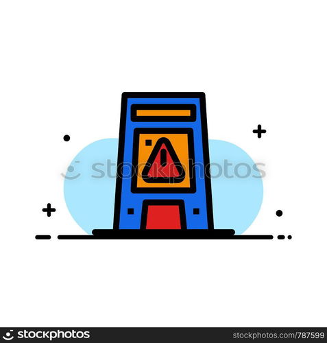 Floor, Signal, Signaling, Warning, Wet Business Flat Line Filled Icon Vector Banner Template