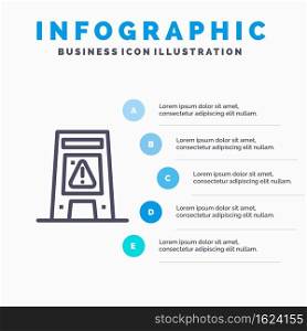 Floor, Signal, Signaling, Warning, Wet Line icon with 5 steps presentation infographics Background