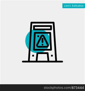 Floor, Signal, Signaling, Warning, Wet turquoise highlight circle point Vector icon