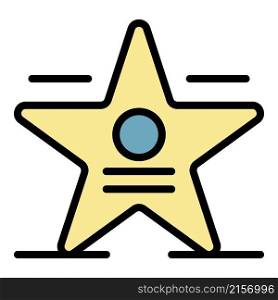 Floor star icon. Outline floor star vector icon color flat isolated. Floor star icon color outline vector