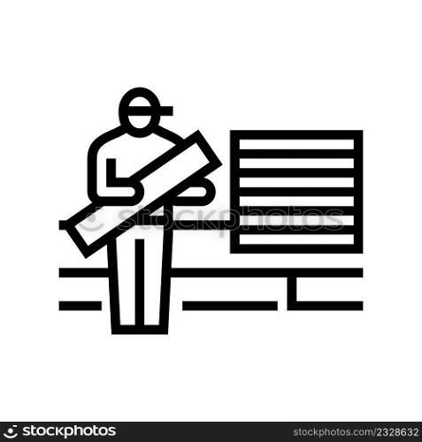 flooring services line icon vector. flooring services sign. isolated contour symbol black illustration. flooring services line icon vector illustration