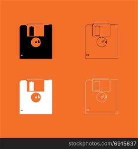 Floppy disk black and white set icon .. Floppy disk black and white set icon .