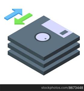 Floppy disk data icon isometric vector. Cms development. Web design. Floppy disk data icon isometric vector. Cms development