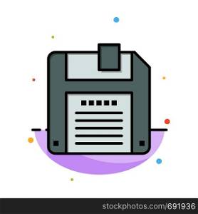 Floppy, Diskette, Save Abstract Flat Color Icon Template