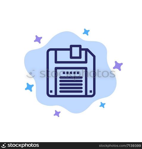Floppy, Diskette, Save Blue Icon on Abstract Cloud Background