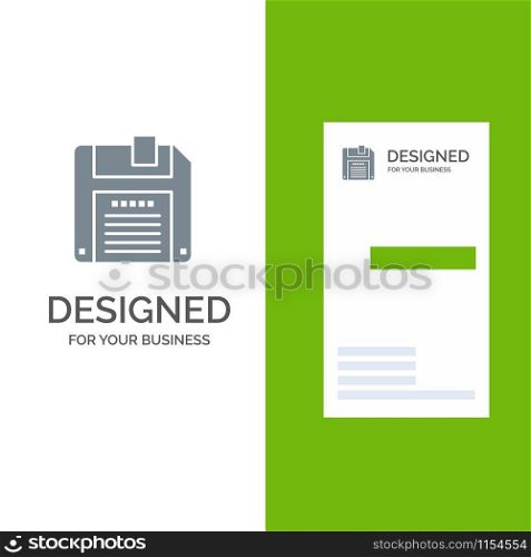 Floppy, Diskette, Save Grey Logo Design and Business Card Template
