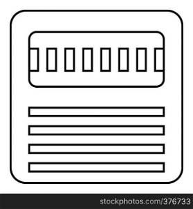 Floppy icon. Outline illustration of floppy vector icon for web. Floppy icon, outline style